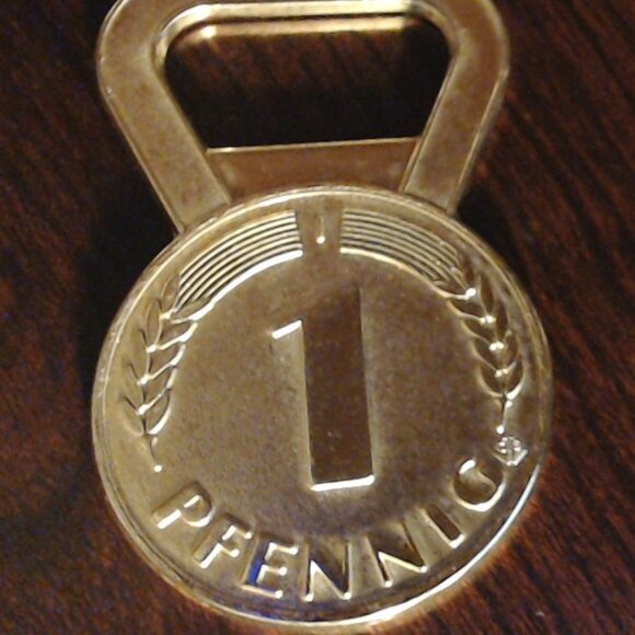 OLD Copper Beer/Soda Bottle Opener "PFENNIG"" MINT - Picture 1 of 2